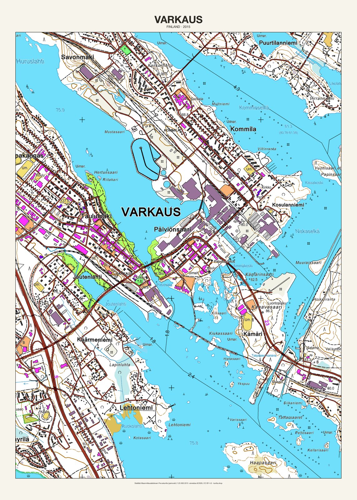 Varkausn karttajuliste vuodelta 2015