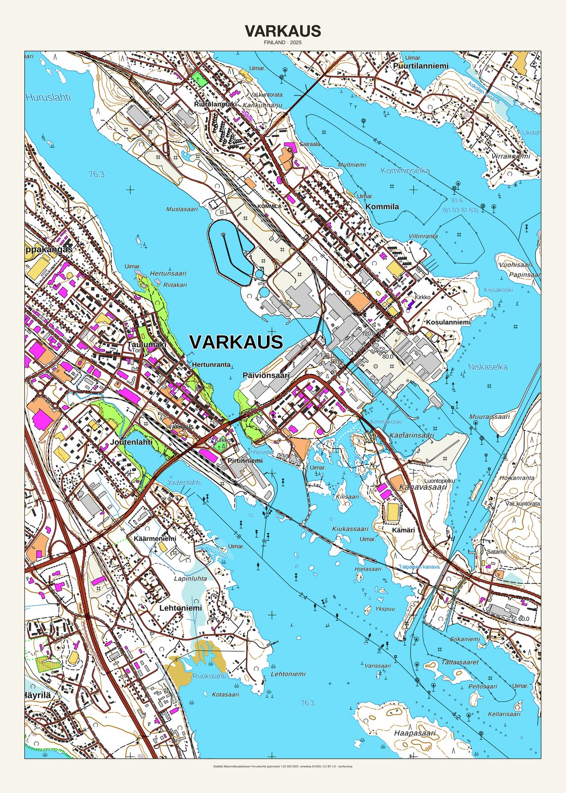 Varkausn karttajuliste vuodelta 2025