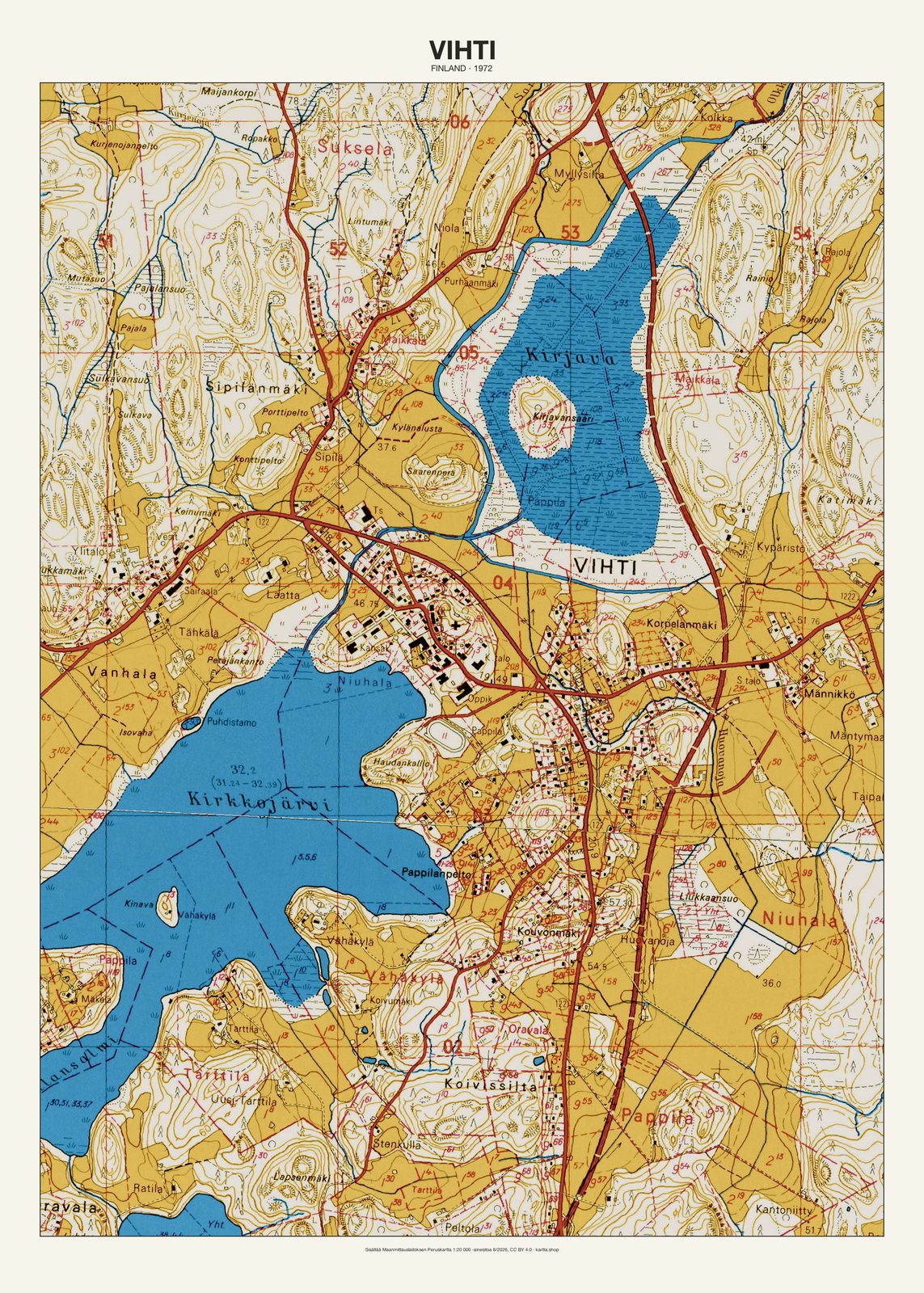 Vihtin karttajuliste vuodelta 1972