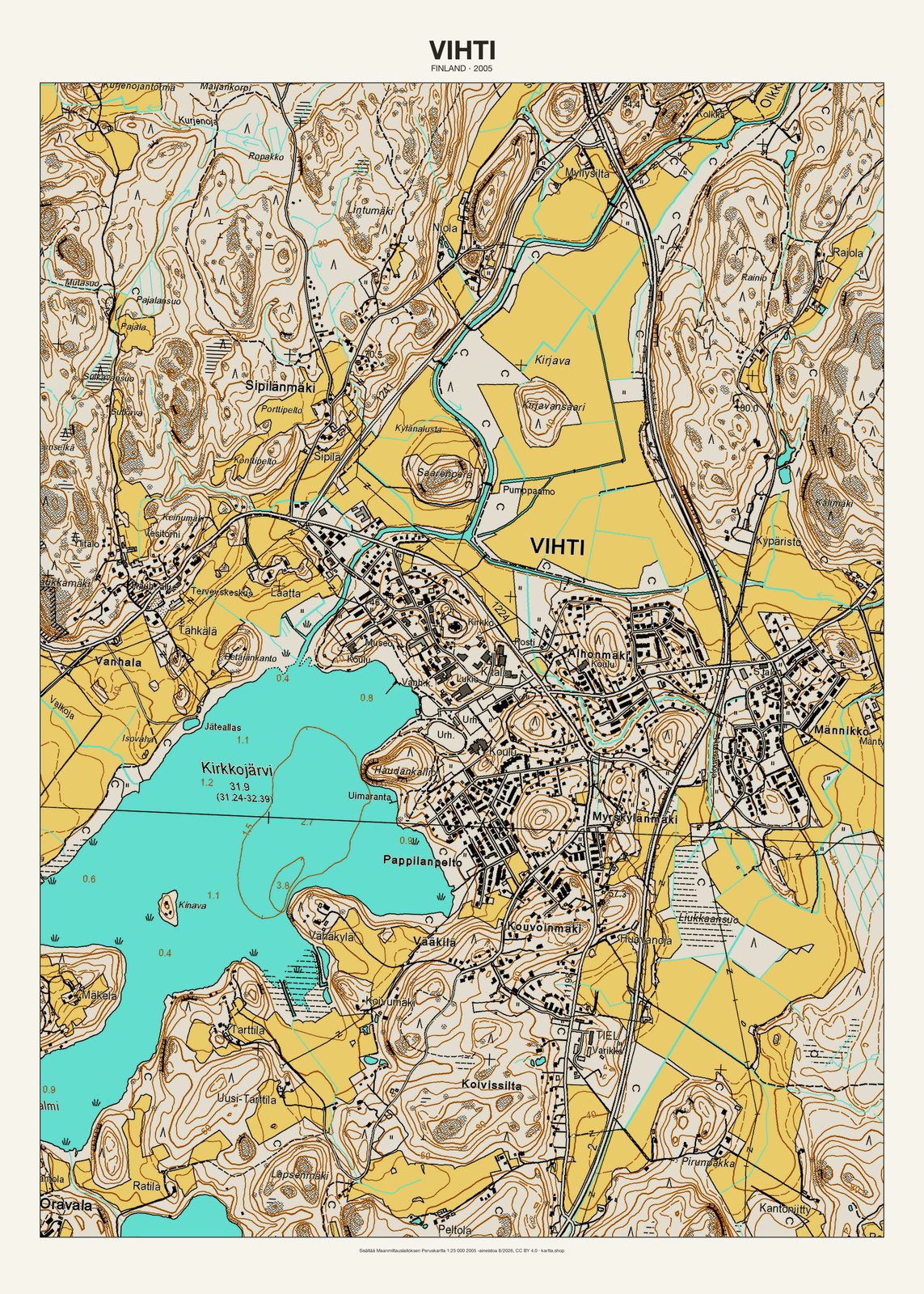 Vihtin karttajuliste vuodelta 2005