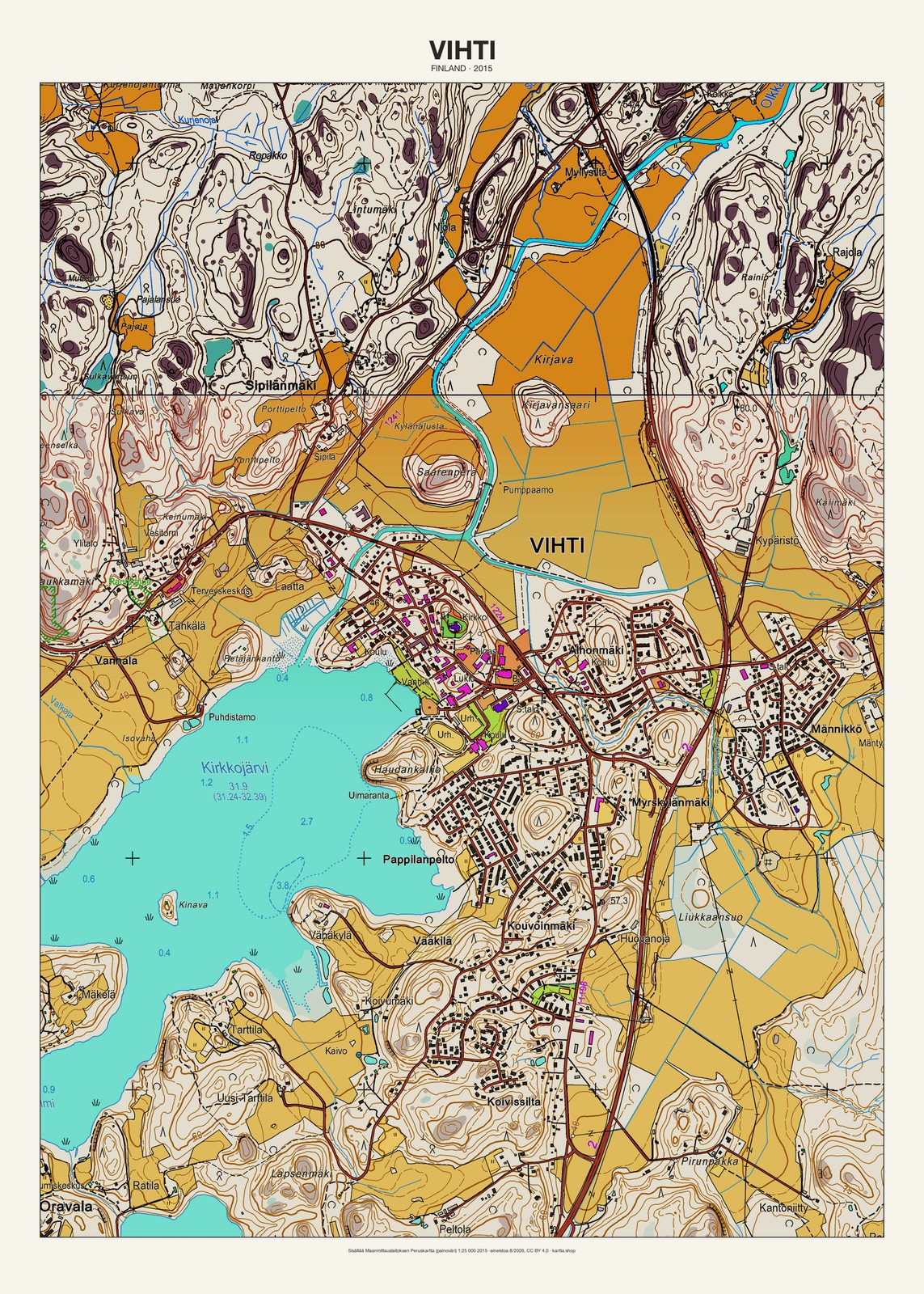 Vihtin karttajuliste vuodelta 2015