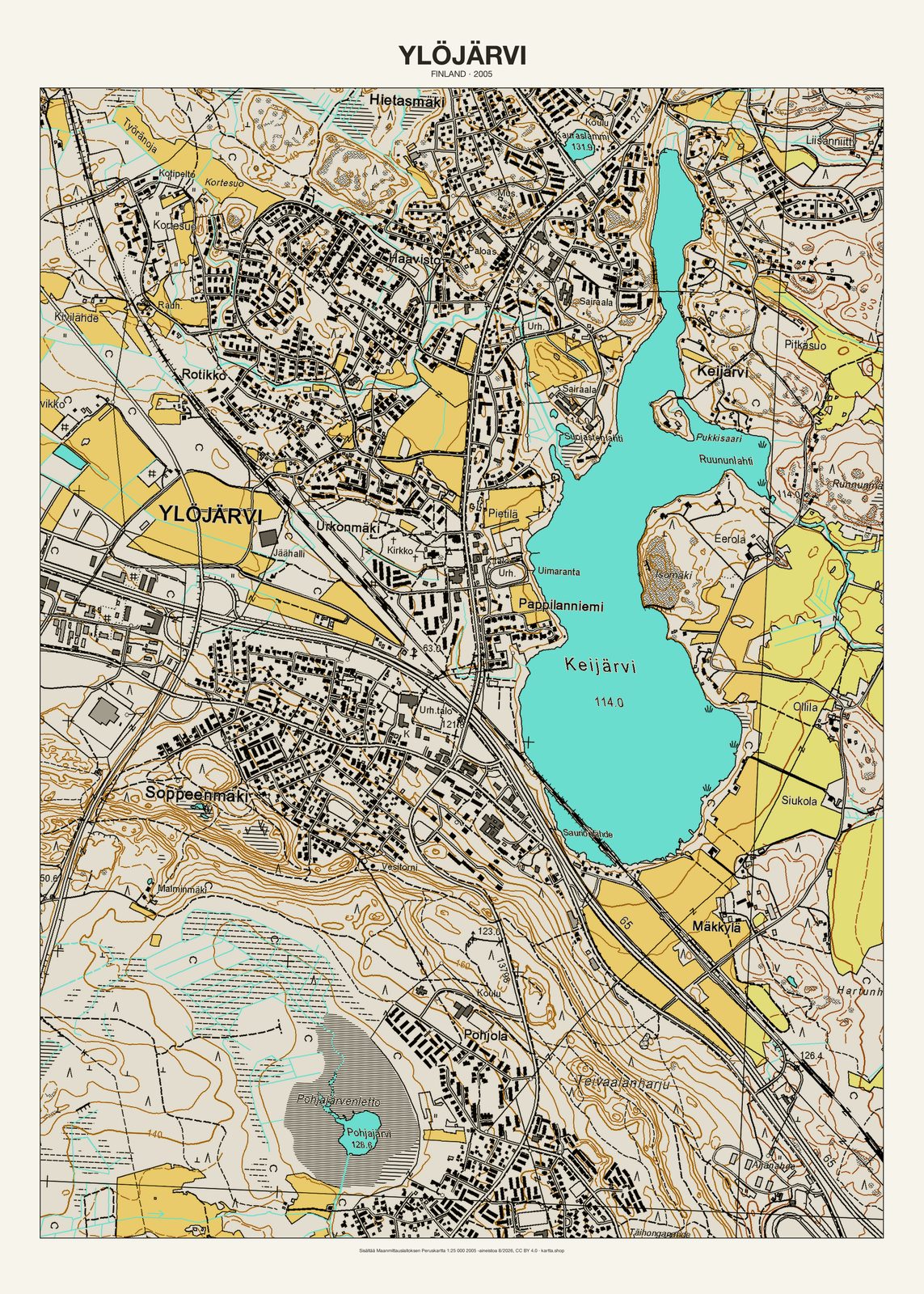 Ylöjärvin karttajuliste vuodelta 2005